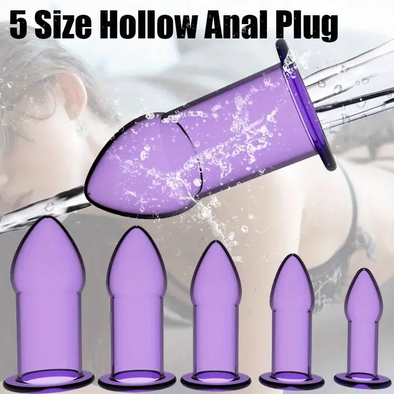 5-Piece Set Hollow Bullet-Shaped Anal Plugs Finger Anal Dilators