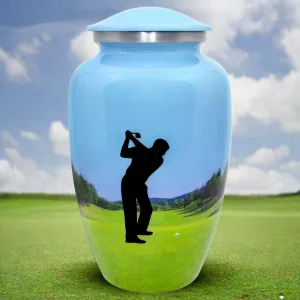 Adult cremation urn | Male Golfer Silhouette ash urn | Quality Urns For Less