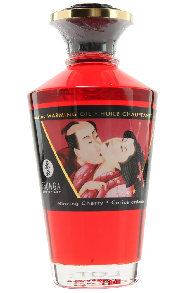 Aphrodisiac Warming Oil 3.5oz/100ml in Blazing Cherry