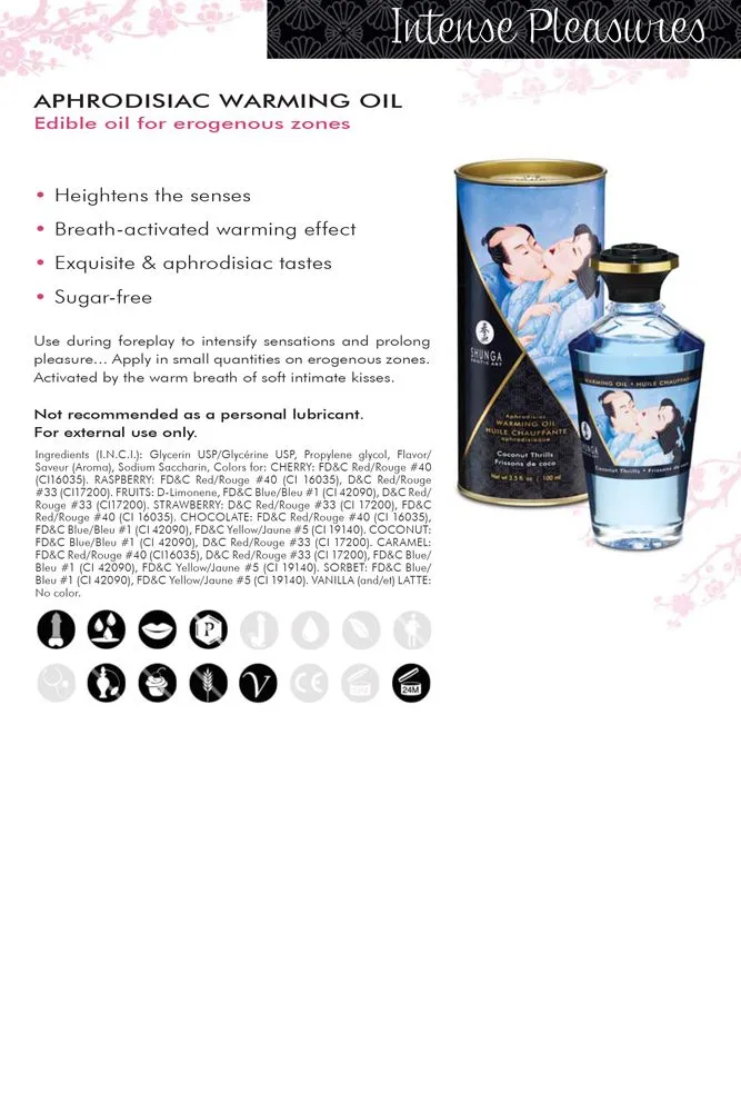Aphrodisiac Warming Oil 3.5oz/100ml in Blazing Cherry