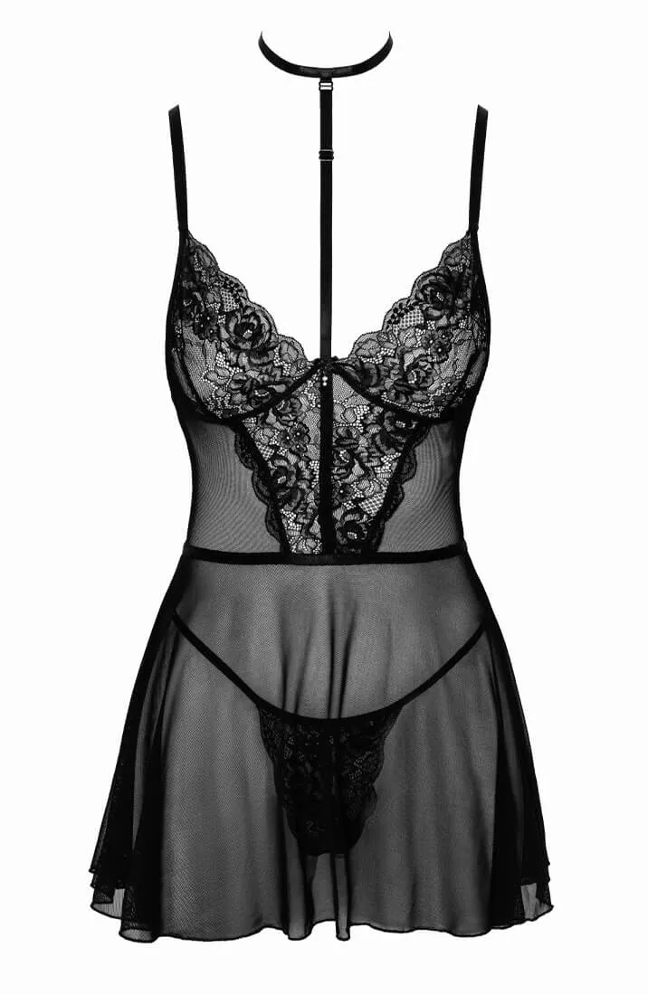 Black chemise with choker-strap - Throwback Thursday