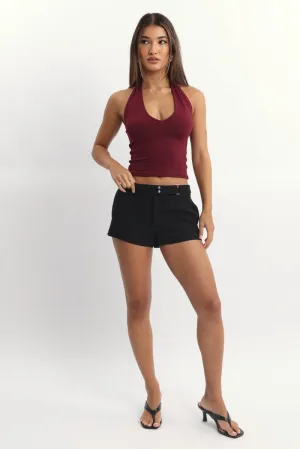 Black Shorts Mini Low Rise