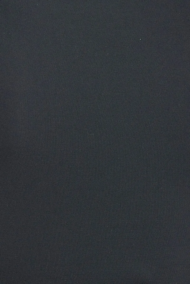Black Top Long Sleeve Square Neck