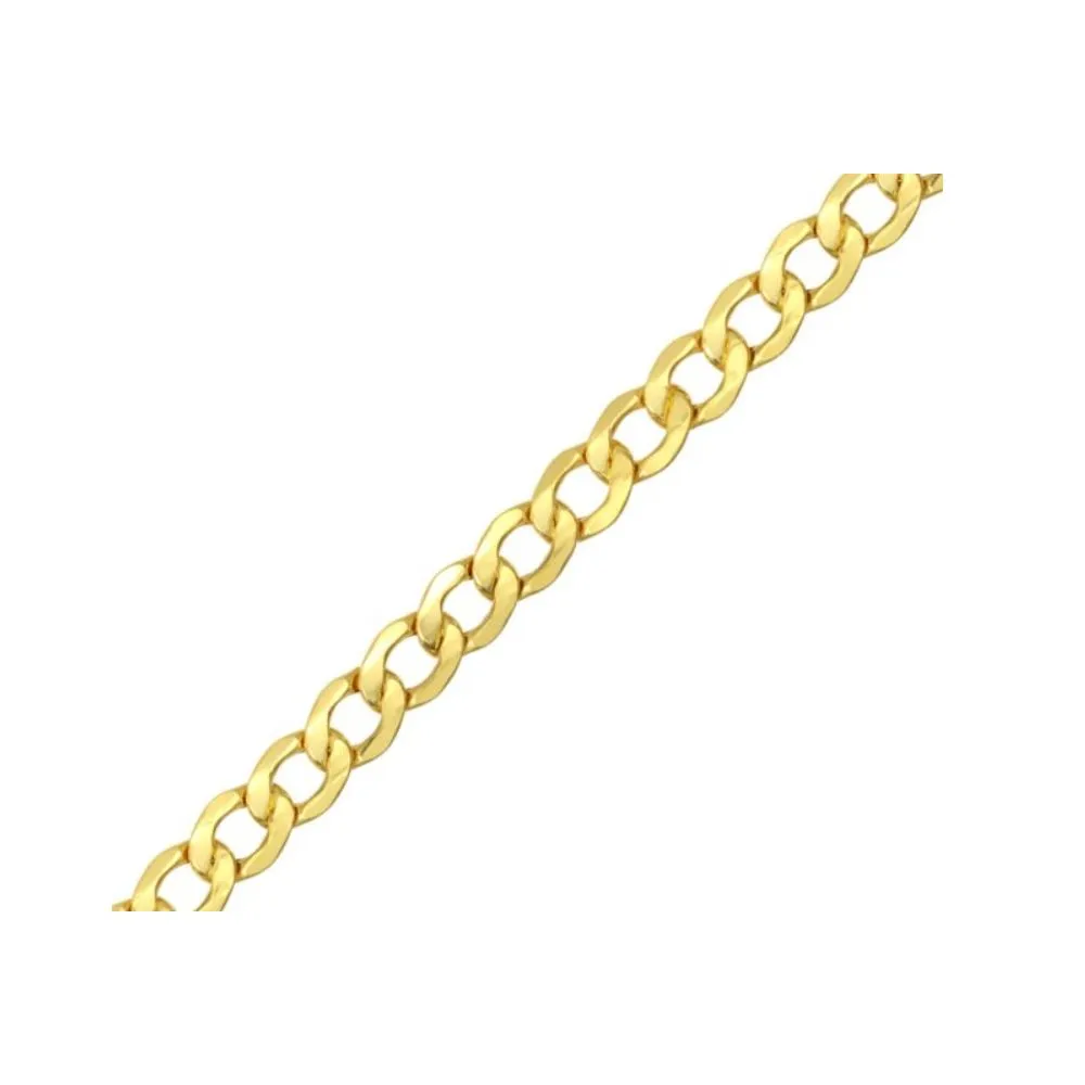 Brilliance Fine Jewelry Men 10K Yellow Gold Curb Cuban Chain Necklace, 22 Inch