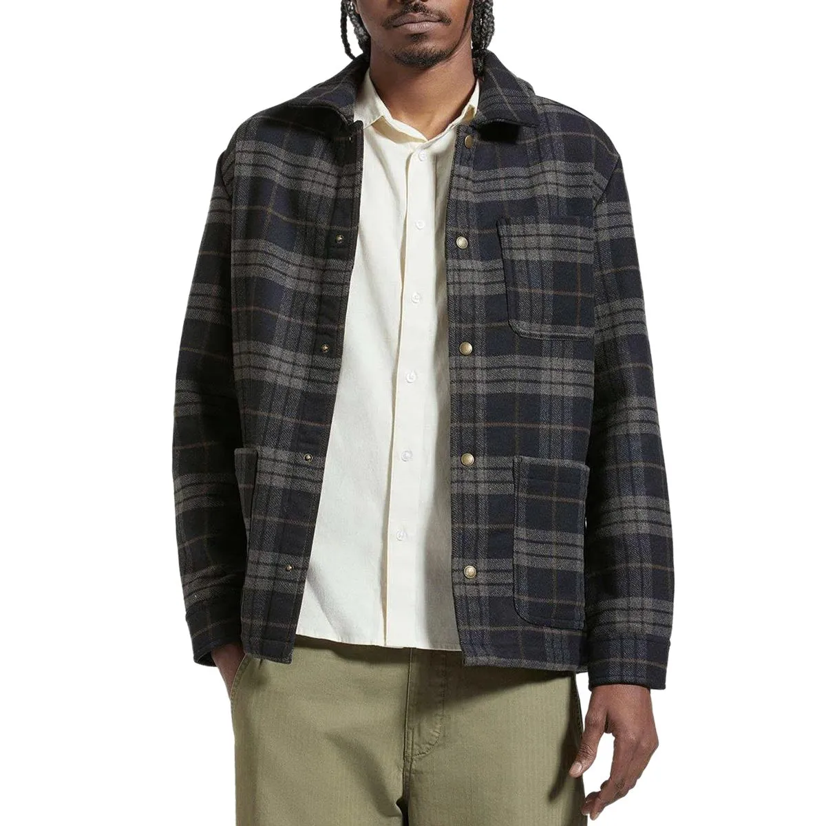 Brixton Shop Chore Jacket - Black/Charcoal Plaid