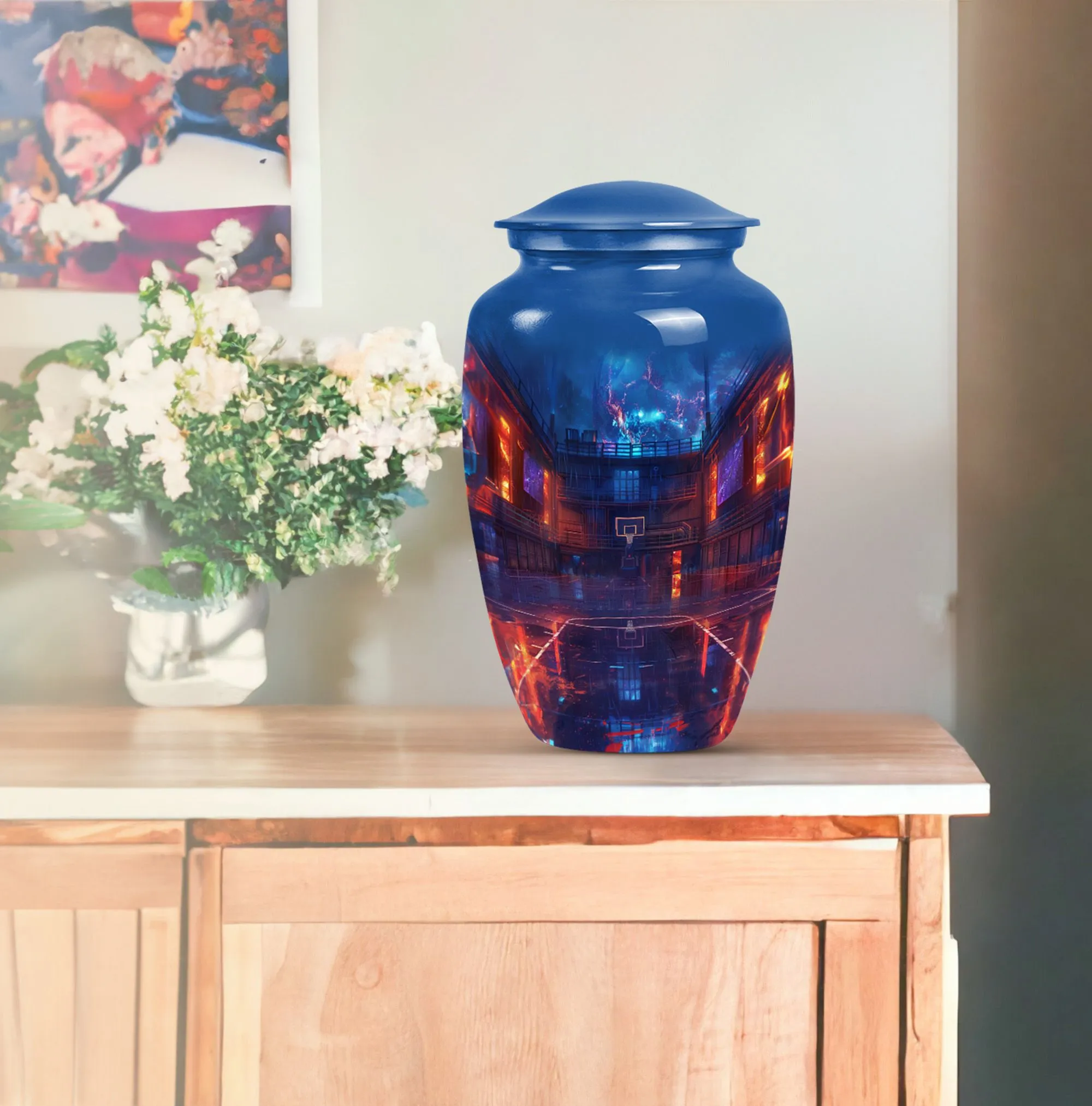 Butterfly Basketball Cremation Urn for Ashes