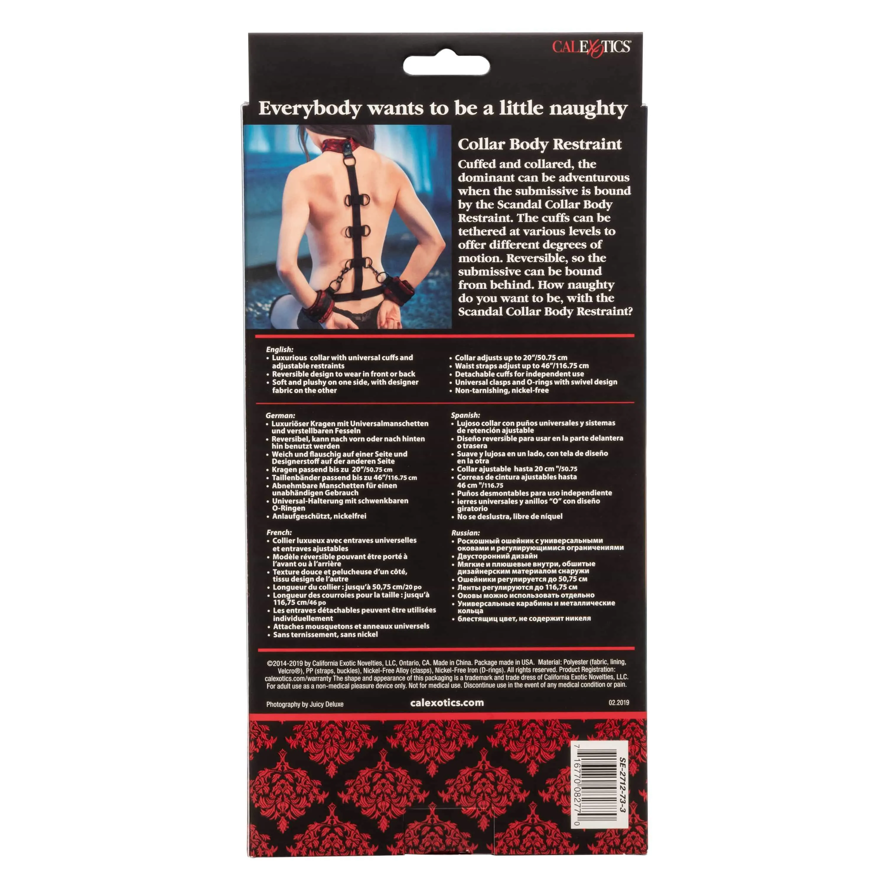 California Exotics - BDSM Scandal Collar Body Restraint (Black)