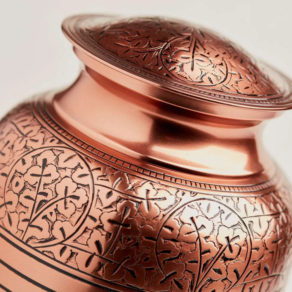 Copper Oak Cremation Urn in Large