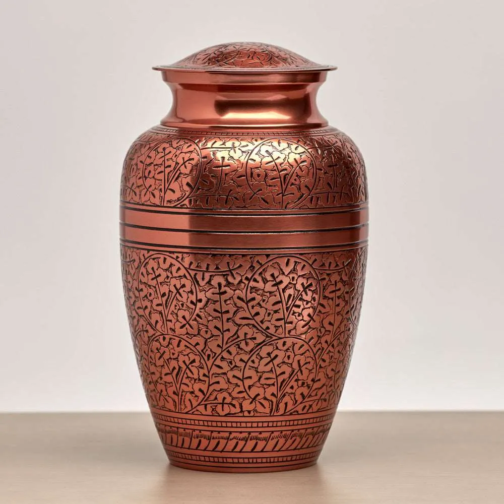 Copper Oak Cremation Urn in Large