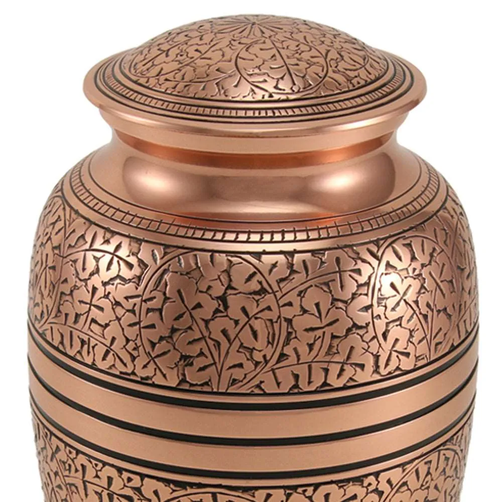 Copper Oak Cremation Urn in Large