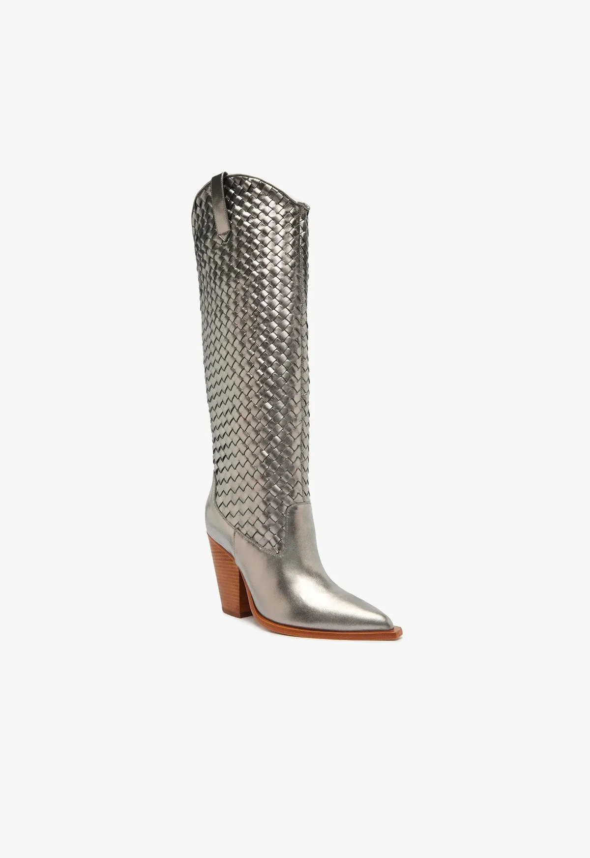 Ella Woven Metallic Leather Boot