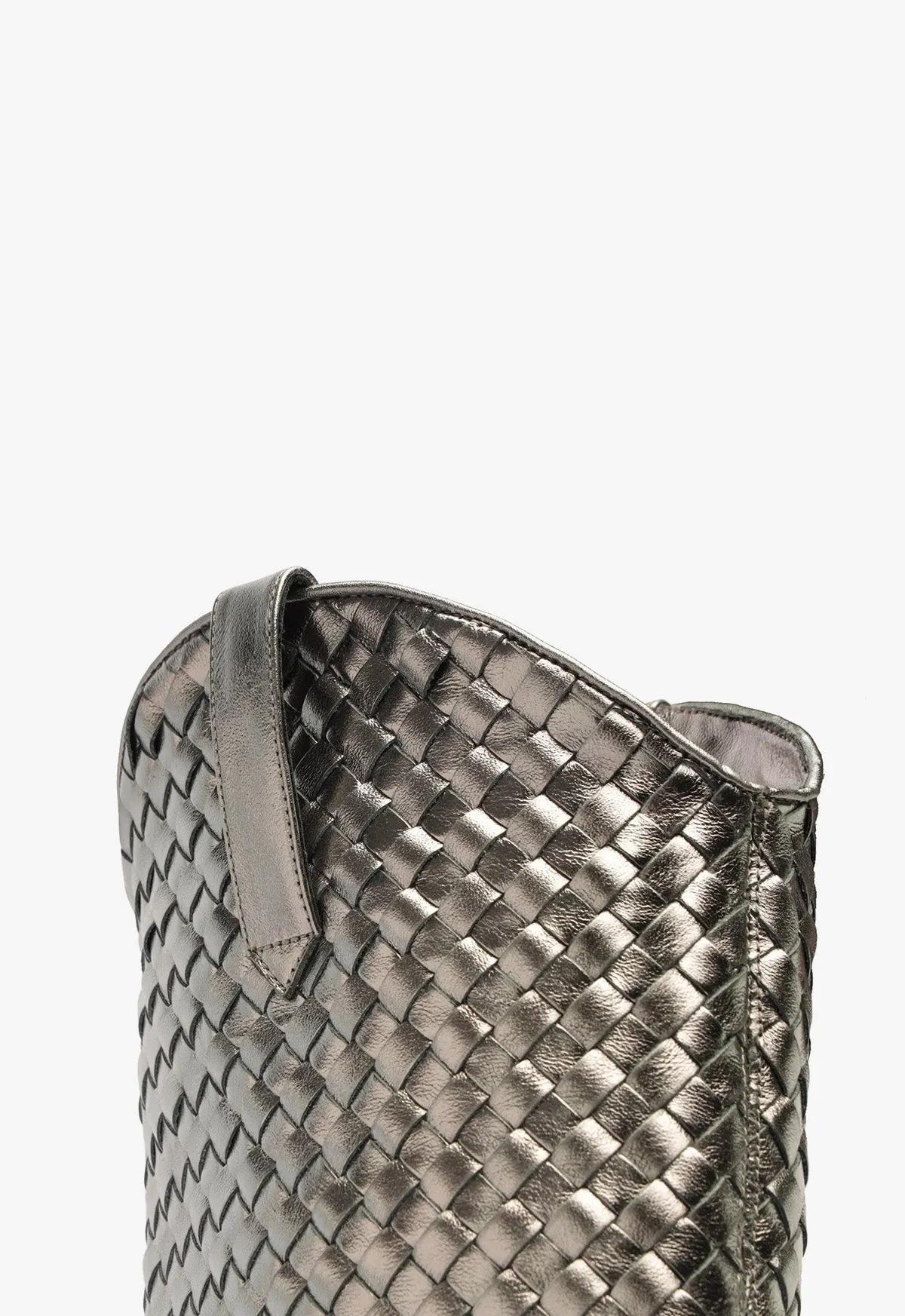 Ella Woven Metallic Leather Boot
