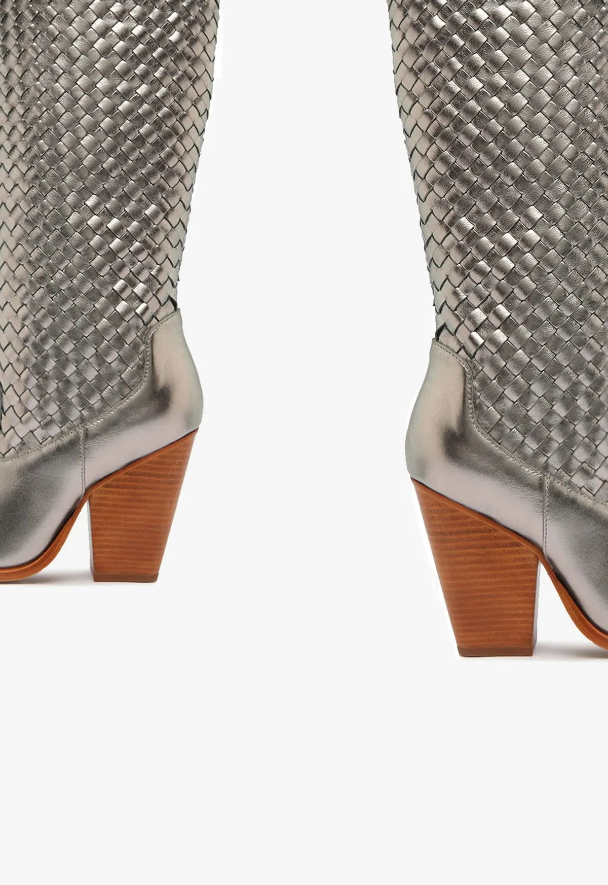 Ella Woven Metallic Leather Boot