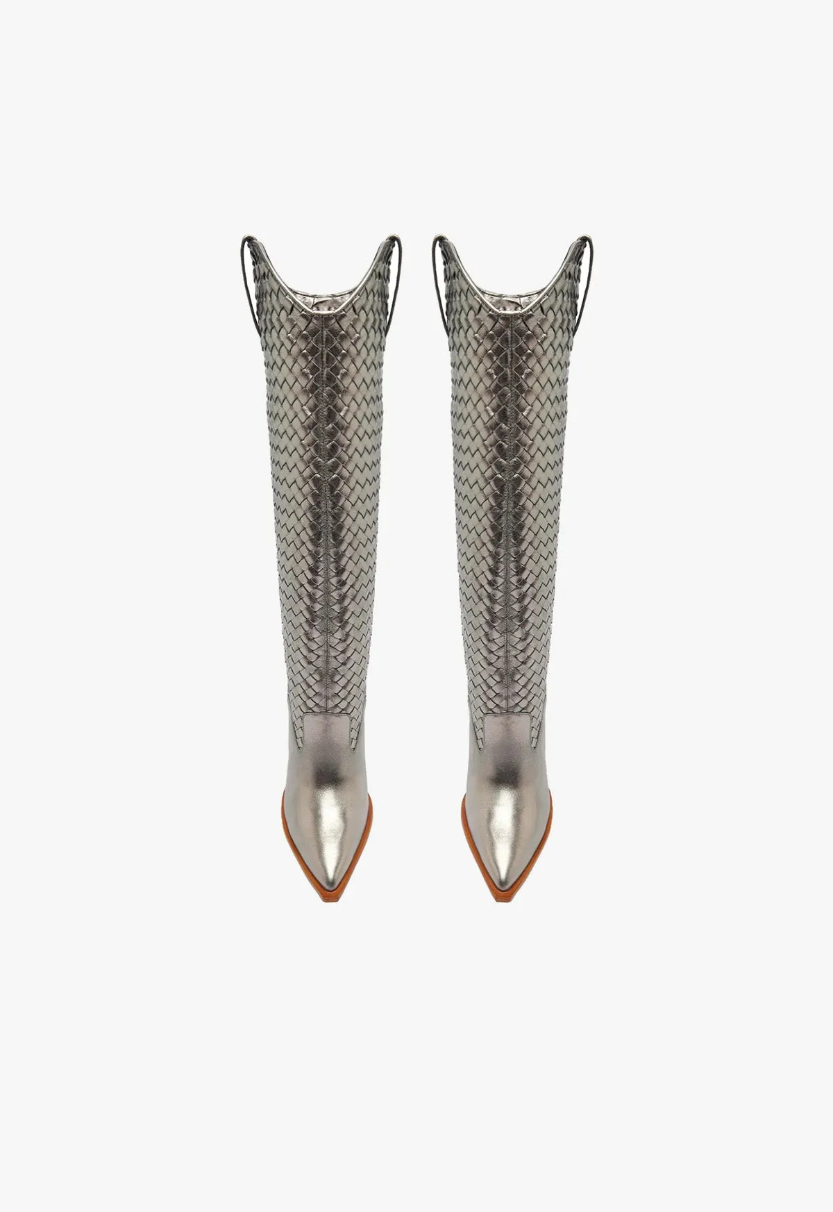 Ella Woven Metallic Leather Boot