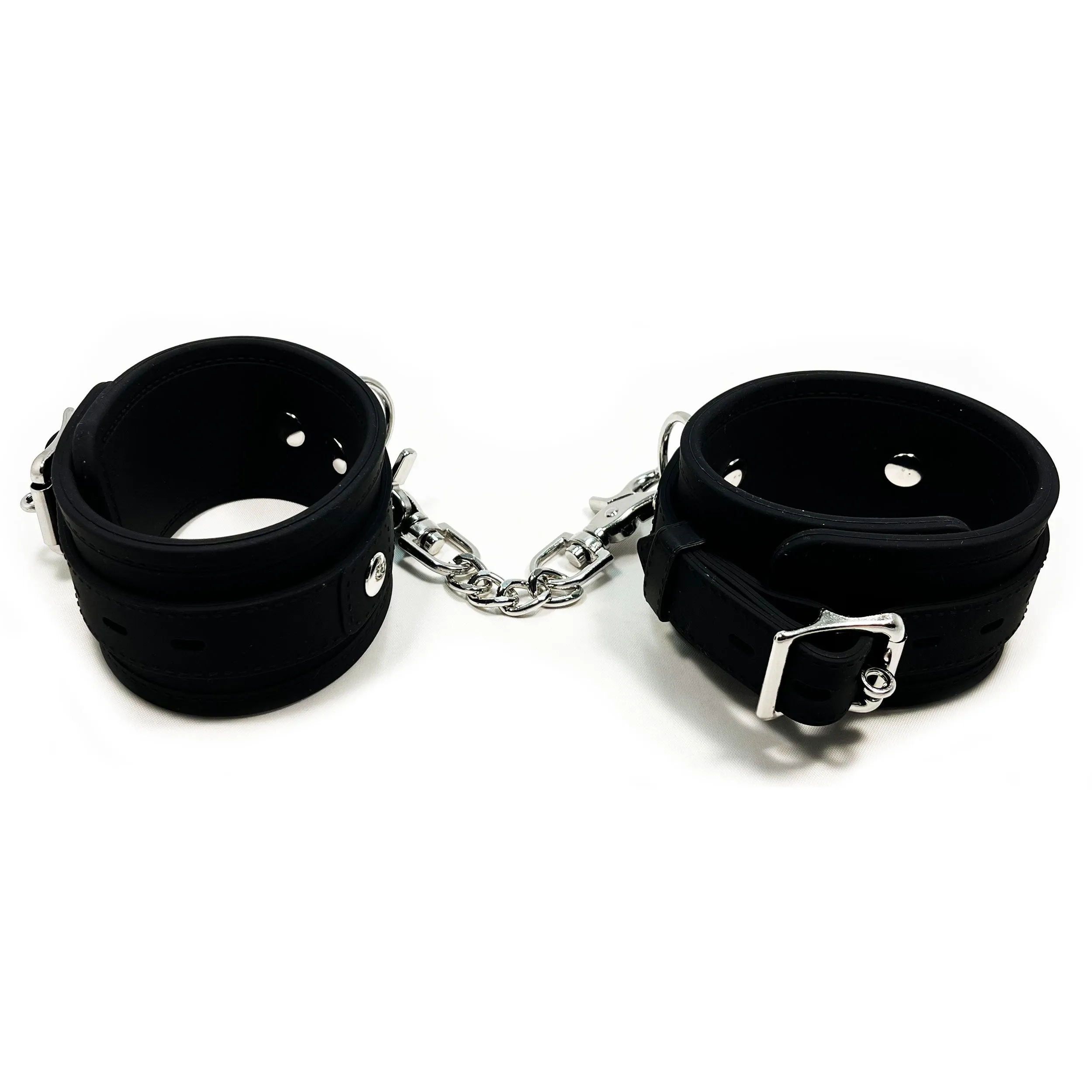 Fetish Pleasure Play Black Silicone Wrist Restraints