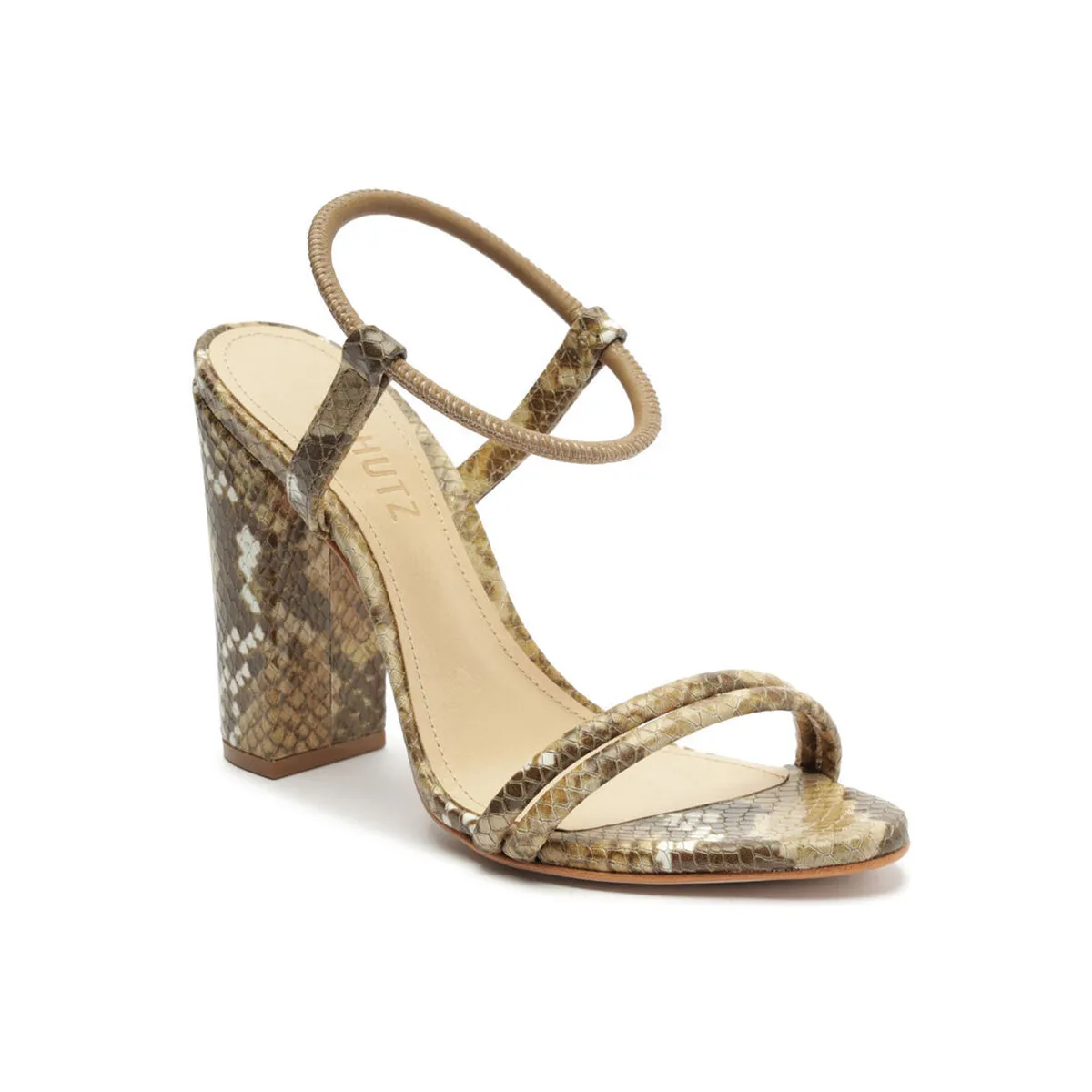 Gimenez Snake-Embossed Leather Sandal