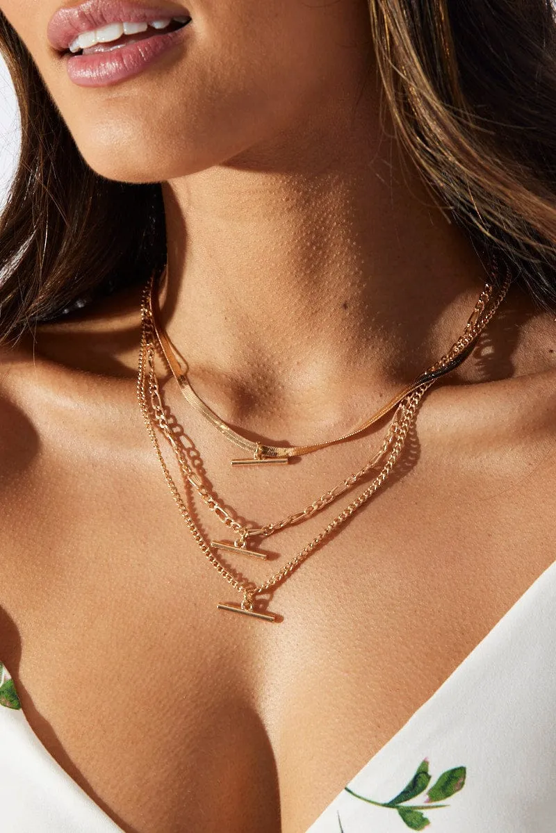 Gold 3 Pack Chain Necklace