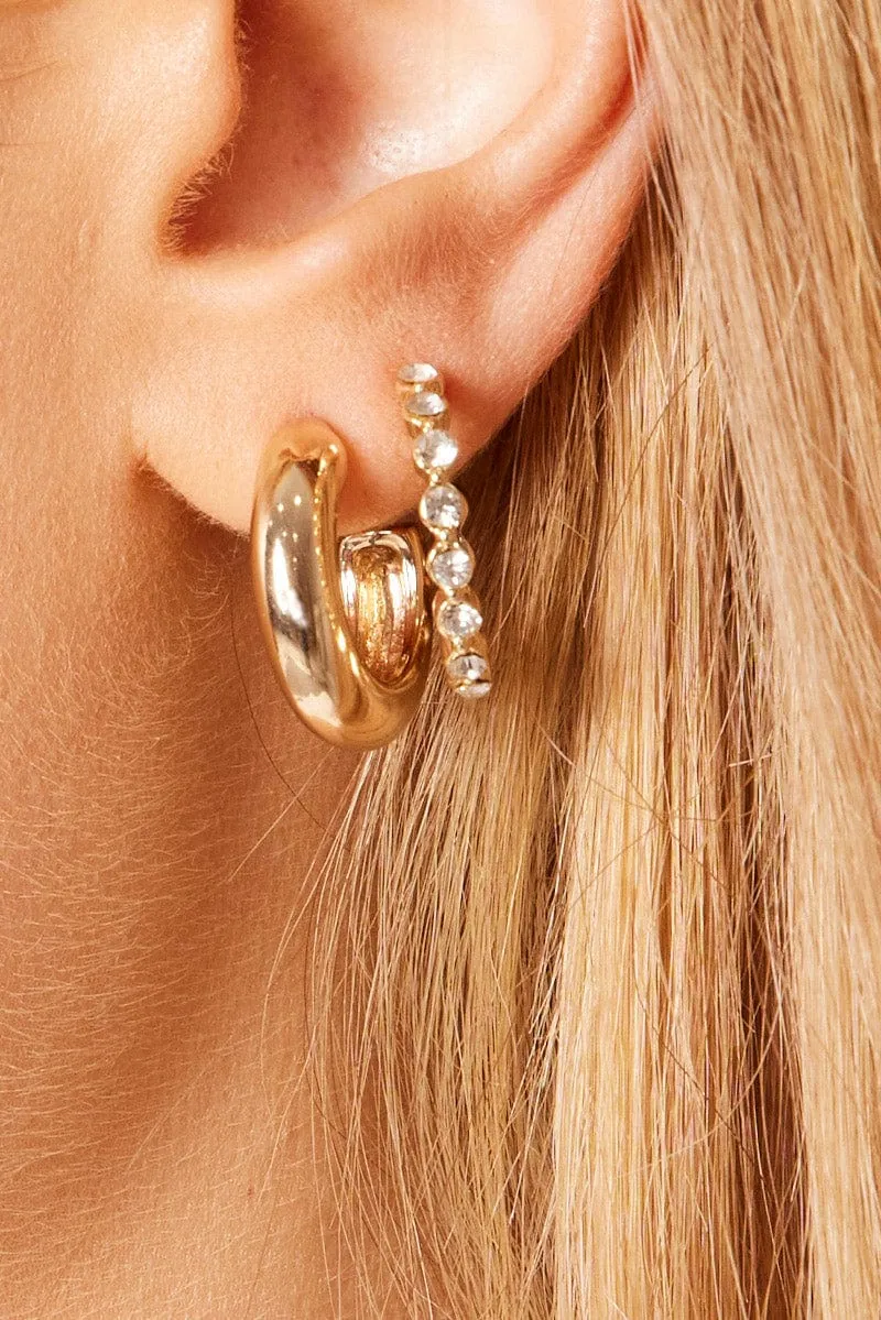 Gold 3 Pack Hoop Earrings