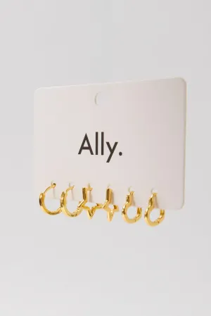 Gold 3 Pack Hoop Earrings