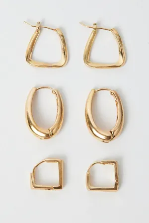 Gold 3 Pack Hoop Earrings