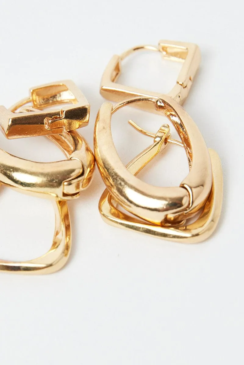 Gold 3 Pack Hoop Earrings