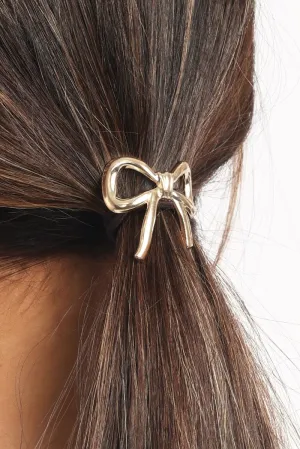 Gold Bow Detail Hair Tie