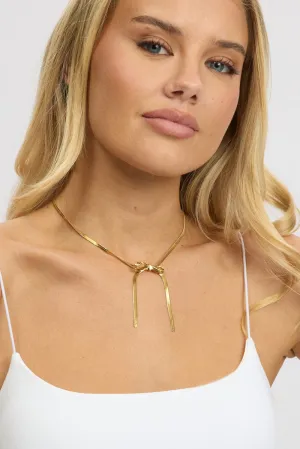 Gold Bow Necklace