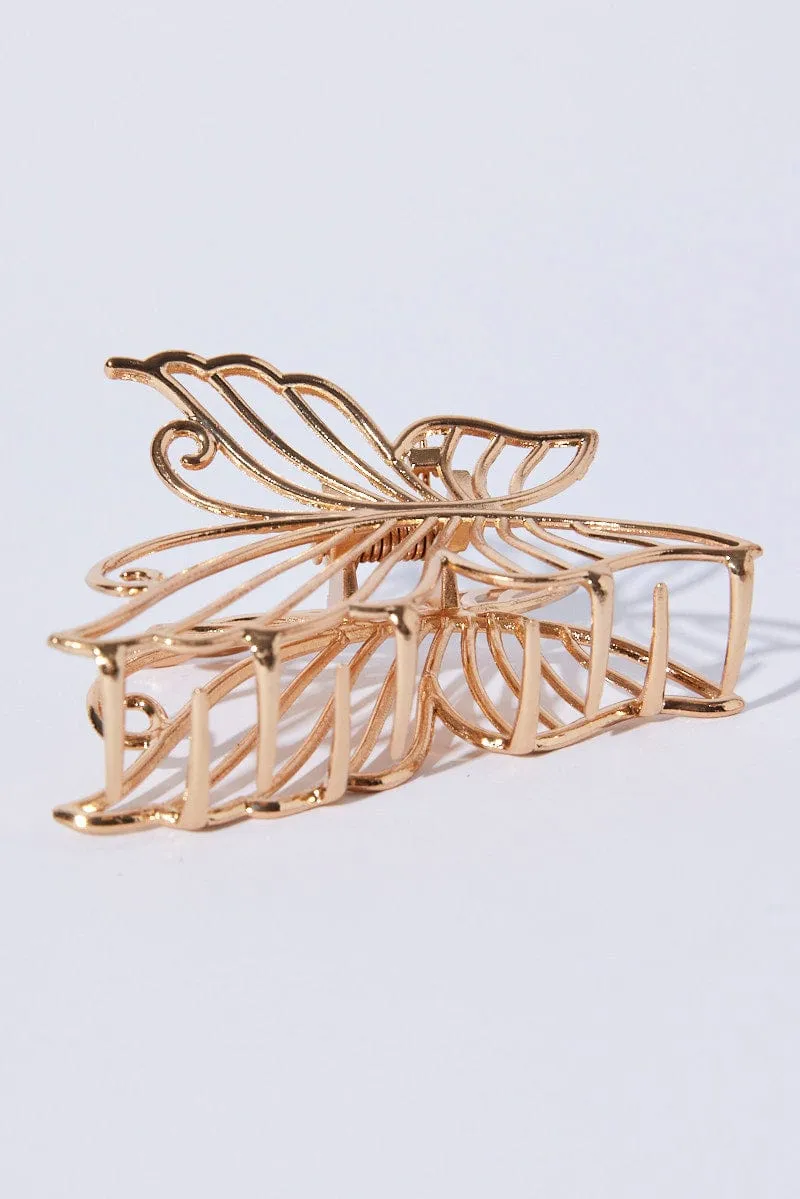 Gold Butterfly Claw Clip