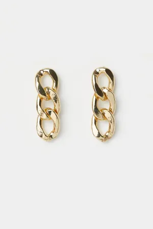 Gold Chain Drop Earrings