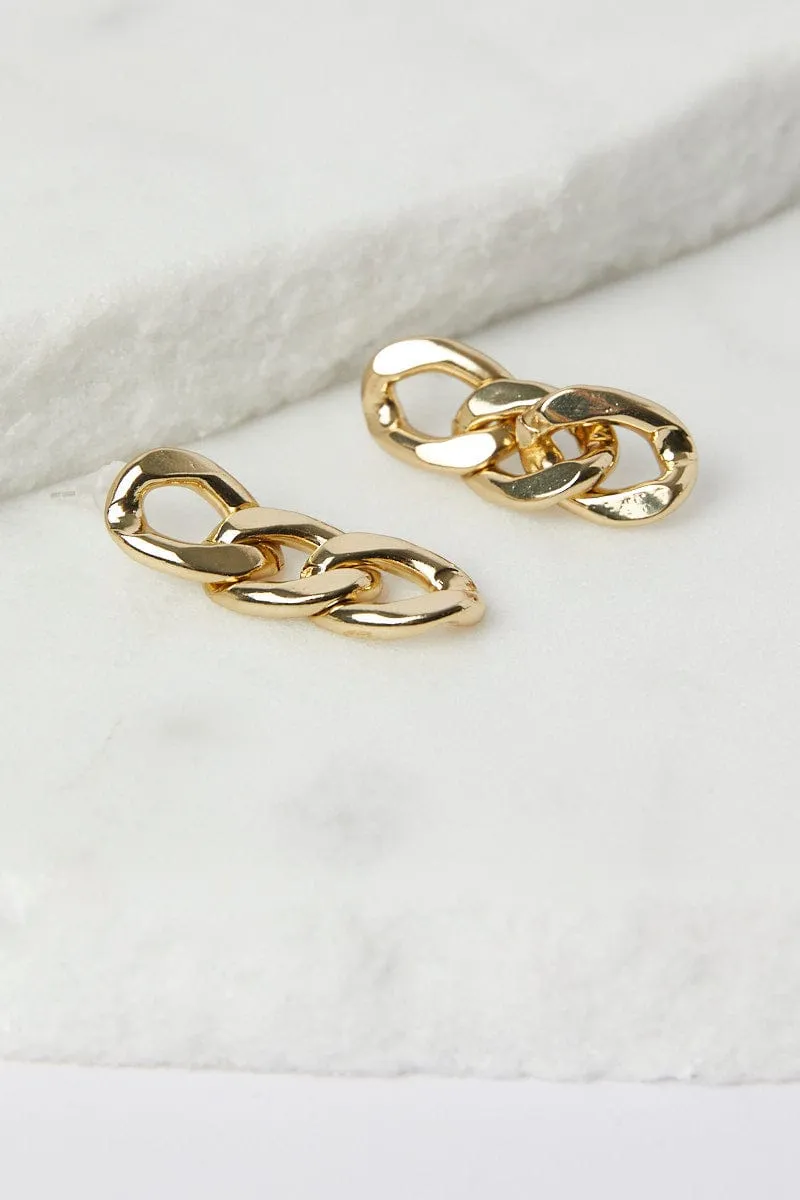 Gold Chain Drop Earrings