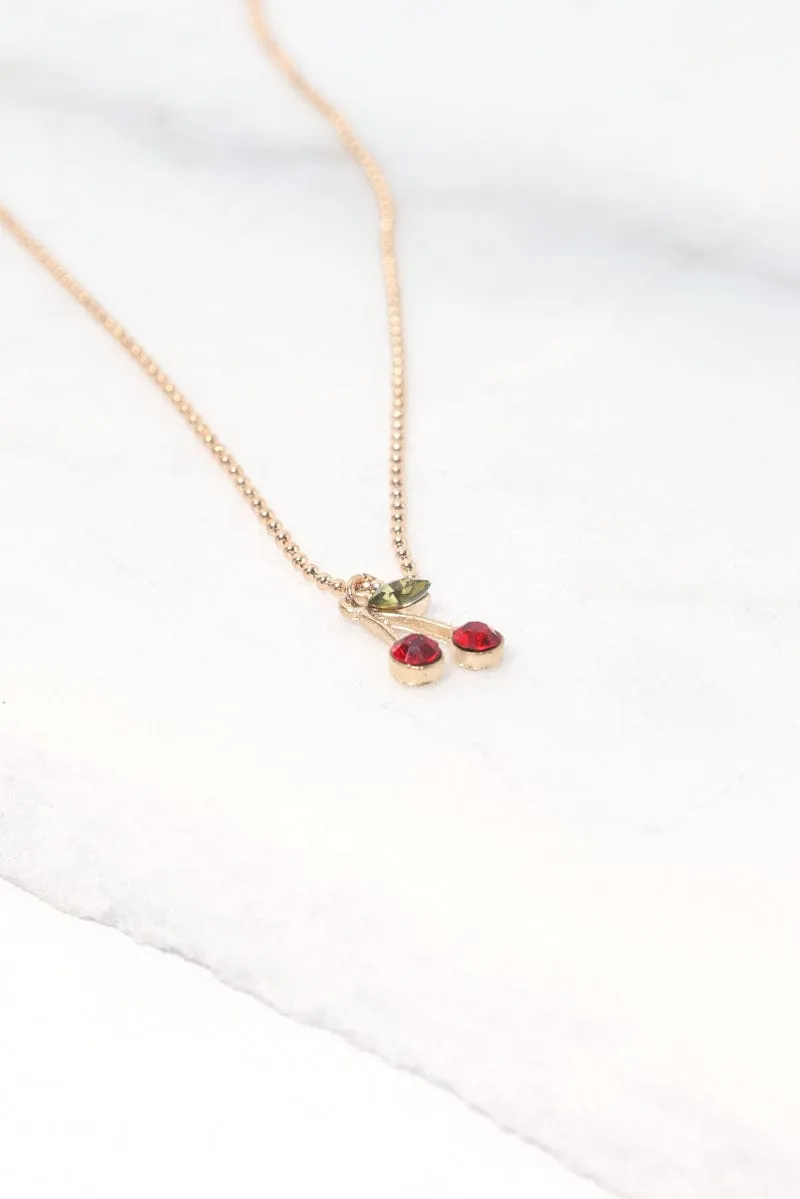 Gold Cherry Necklace