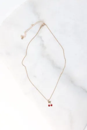 Gold Cherry Necklace