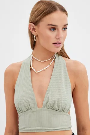 Gold Faux Pearl Layered Necklace