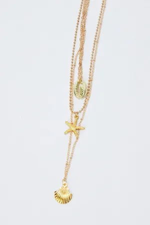 Gold Faux Pearl Necklace
