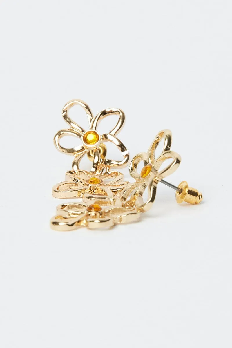Gold Flower Earrings