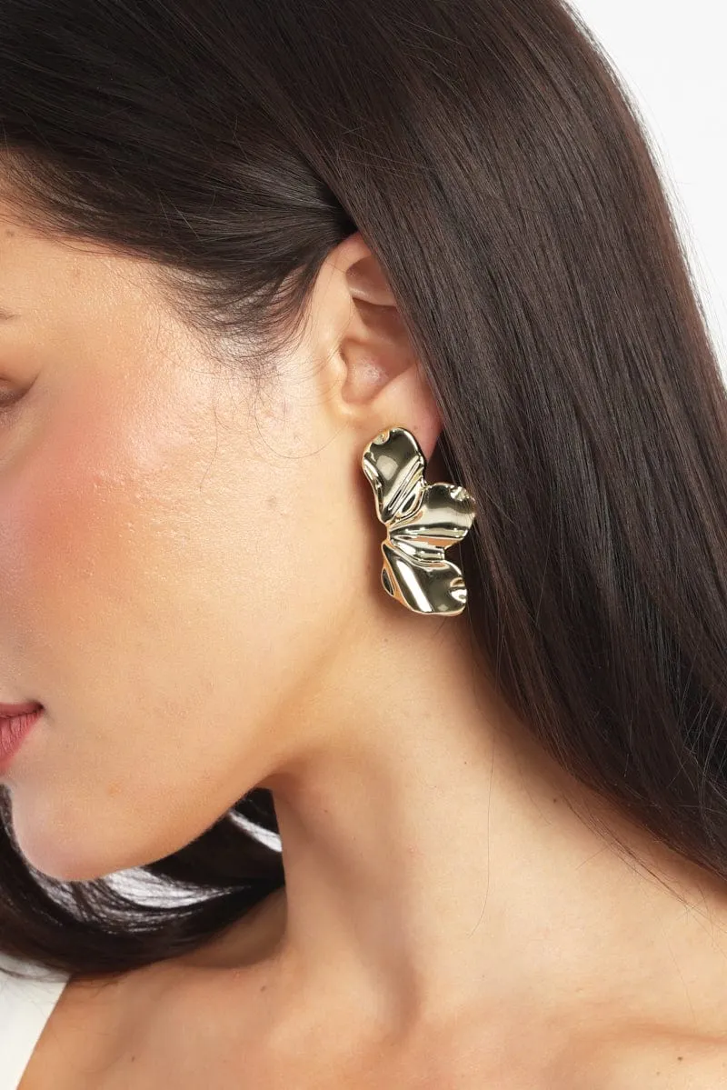 Gold Flower Earrings