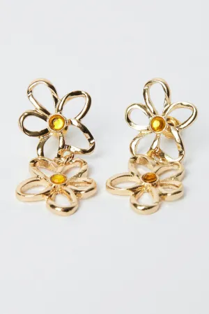Gold Flower Earrings