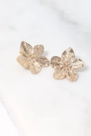 Gold Flower Earrings