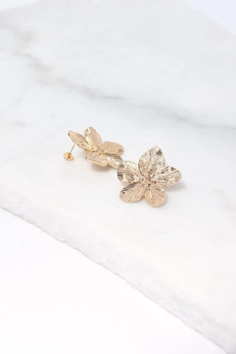 Gold Flower Earrings