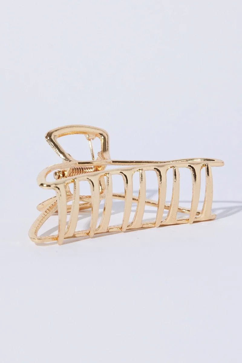Gold Half Moon Metal Claw Clip