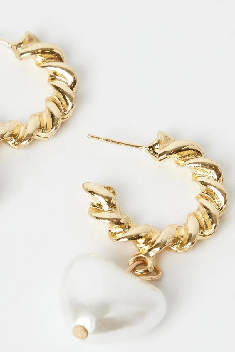 Gold Heart Earrings