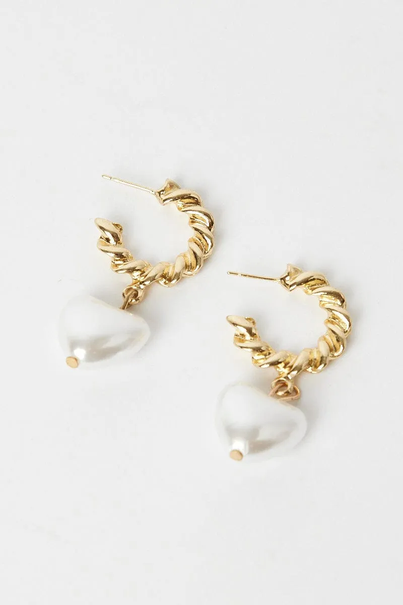 Gold Heart Earrings