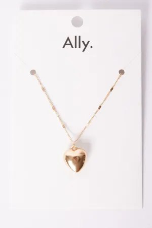 Gold Heart Pendant Necklace