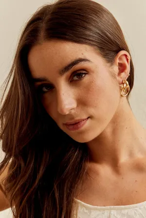 Gold Interlocked Pave Earrings