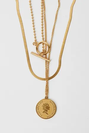 Gold Layered Necklace Coin Pendent