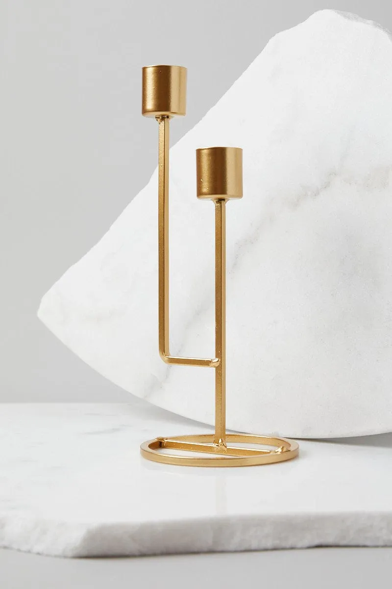 Gold Metal Candle Holder
