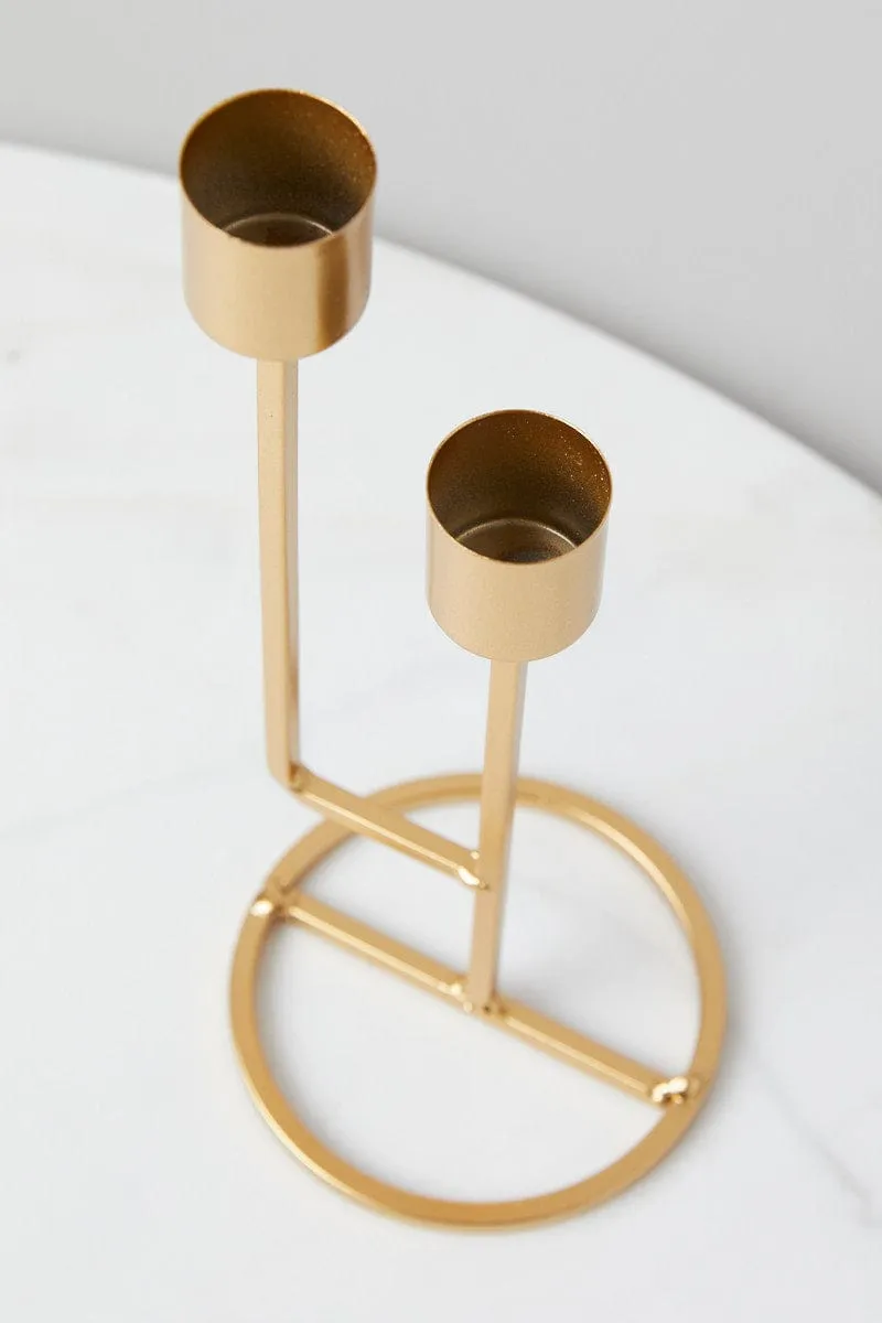 Gold Metal Candle Holder