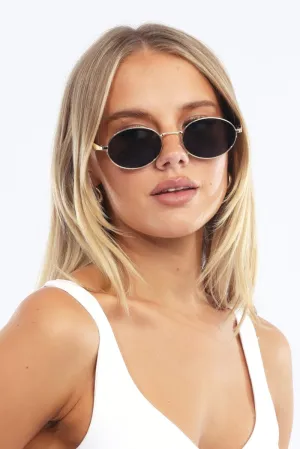 Gold Oval Sunglasses