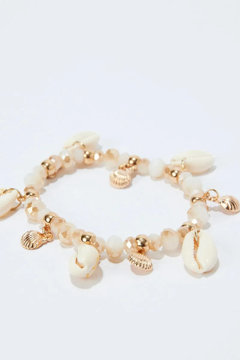 Gold Shell Charm Bracelet