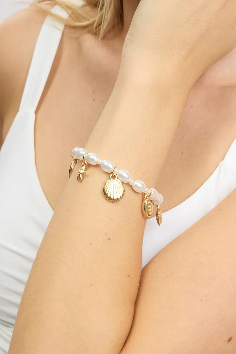 Gold Shell Charm Bracelet